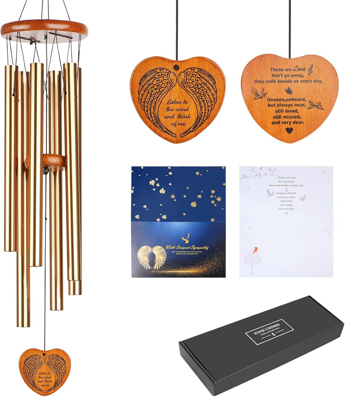 Wind Chimes for Outside,30" Large Deep Tone Sympathy Chimes, Memorial Loss of Loved One Mother Father, Meaningful Bereavement/Memorial/Sympathy Gift in Memory a one